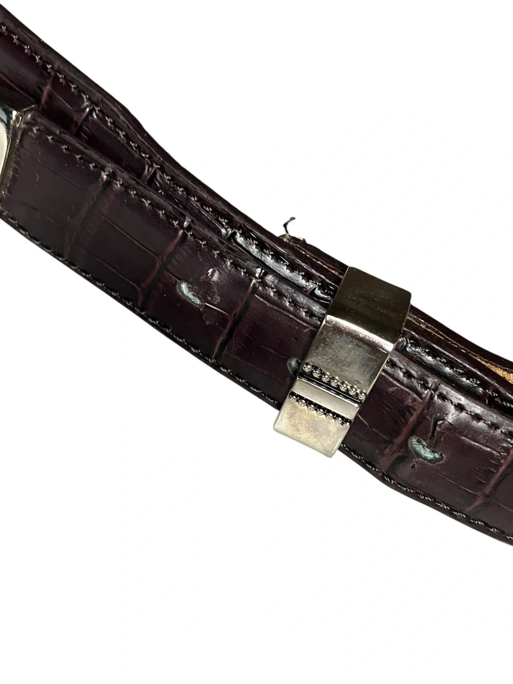 Vintage Silver Concho Maroon Leather Belt Western Cowgirl‎ Rodeo USA 42 Large
